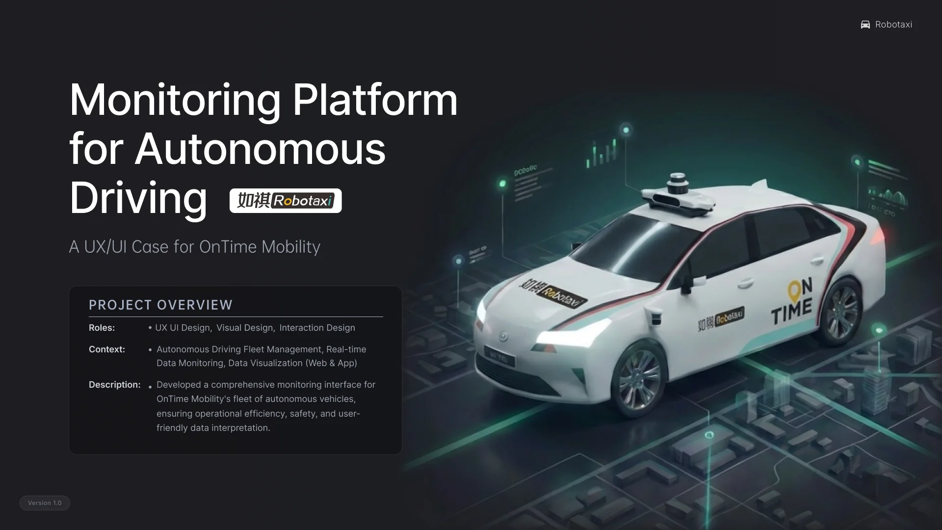 Autonomous driving monitoring platform dashboard
